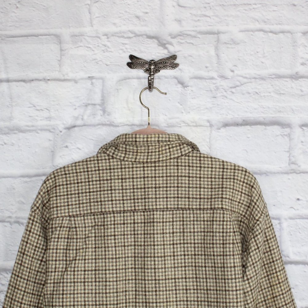 Vintage! Pendleton Wool Elbow Patch Flannel Button-Down Shirt Size XL - Picture 6 of 9